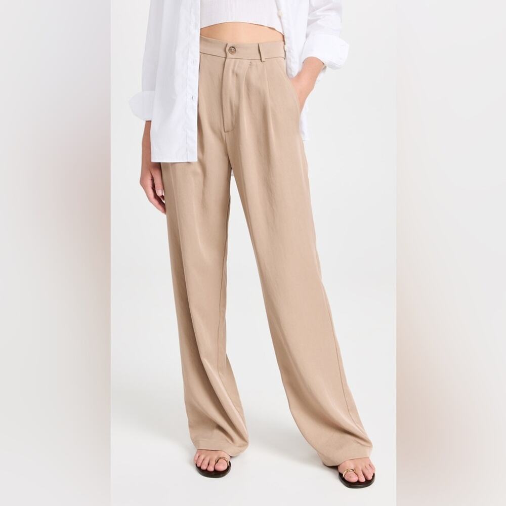 Reformation Mason Pant High Rise Tencel Wide Leg Brown Size 4 - Picture 4 of 9